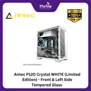 Antec P120 Crystal WHITE (Limited Edition) - Front & Left Side Tempered Glass - Aluminum VGA Holder - Slide Button Side Panel