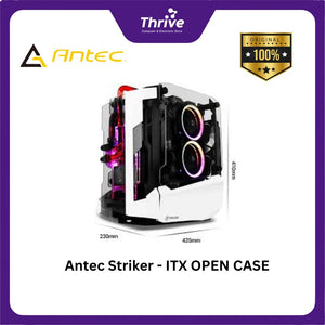 Antec Striker - ITX OPEN CASE - Dual Side 4mm Tempered Glass - Aluminum + Steel - Type C 3.1 Ready & Riser Cable