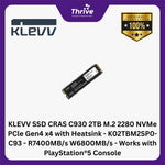 Load image into Gallery viewer, KLEVV SSD CRAS C930 2TB M.2 2280 NVMe PCle Gen4 x4 with Heatsink - K02TBM2SP0-C93 - R7400MB/s W6800MB/s - Works with PlayStation®5 Console
