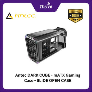 Antec DARK CUBE - mATX Gaming Case - SLIDE OPEN CASE - Type C 3.1 Ready - Tempered Glass Side Panel