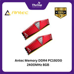 Load image into Gallery viewer, Antec Memory DDR4 PC19200 2400MHz 8GB (2x4GB) Dual Channel - Red Led - 2 PCS x AMD4UZ124001604G-5SR
