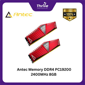 Antec Memory DDR4 PC19200 2400MHz 8GB (2x4GB) Dual Channel - Red Led - 2 PCS x AMD4UZ124001604G-5SR