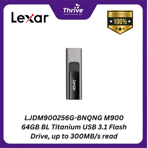 LJDM900256G-BNQNG M900 64GB BL Titanium USB 3.1 Flash Drive, up to 300MB/s read