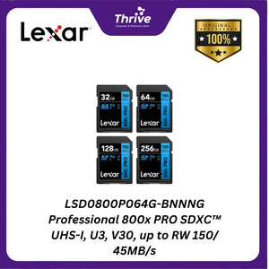 LSD0800P064G-BNNNG Professional 800x PRO SDXC™ UHS-I, U3, V30, up to RW 150/ 45MB/s