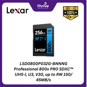 LSD0800P032G-BNNNG Professional 800x PRO SDXC™ UHS-I, U3, V30, up to RW 150/ 45MB/s