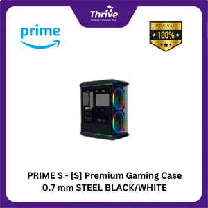 PRIME S - [S] Premium Gaming Case 0.7 mm STEEL BLACK/WHITE