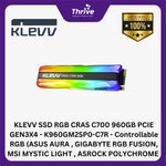 Load image into Gallery viewer, KLEVV SSD RGB CRAS C700 960GB PCIE GEN3X4 - K960GM2SP0-C7R - Controllable RGB (ASUS AURA , GIGABYTE RGB FUSION, MSI MYSTIC LIGHT , ASROCK POLYCHROME RGB, and RAZER Chroma)
