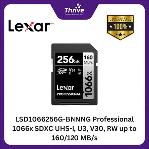 LSD1066256G-BNNNG Professional 1066x SDXC UHS-I, U3, V30, RW up to 160/120 MB/s.