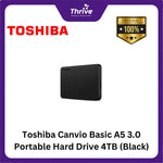 Load image into Gallery viewer, Toshiba Canvio Basic A5 3.0 Portable Hard Drive 4TB (Black)
