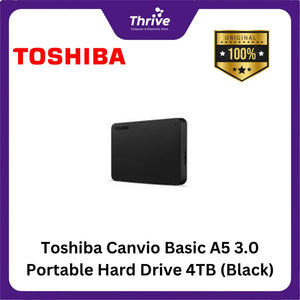 Toshiba Canvio Basic A5 3.0 Portable Hard Drive 4TB (Black)