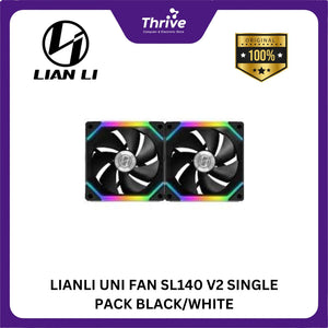 LIANLI UNI FAN SL140 V2 SINGLE PACK BLACK/WHITE