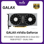 Load image into Gallery viewer, GALAX nVidia Geforce RTX 4060 Ti 8GB DDR6 EX (1-Click OC) - RGB EFFECT - DUAL FAN -
