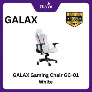 GALAX Gaming Chair GC-01 White - RGB Effect - Lumbar Pillow - Ergonomic Support System