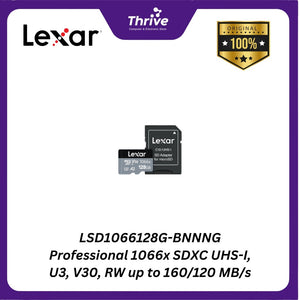 LSD1066128G-BNNNG Professional 1066x SDXC UHS-I, U3, V30, RW up to 160/120 MB/s