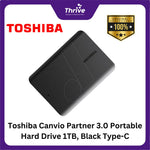 Load image into Gallery viewer, Toshiba Canvio Partner 3.0 Portable Hard Drive 1TB, Black Type-C