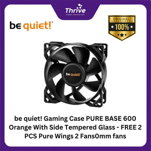 be quiet! Gaming Case PURE BASE 600 Orange With Side Tempered Glass - FREE 2 PCS Pure Wings 2 Fans0mm fans