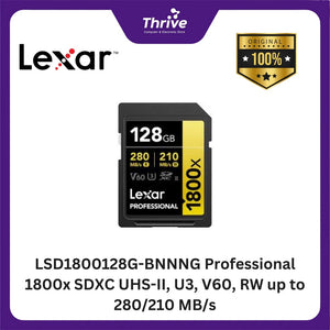 LSD1800128G-BNNNG Professional 1800x SDXC UHS-II, U3, V60, RW up to 280/210 MB/s