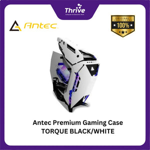 Antec Premium Gaming Case TORQUE BLACK/WHITE - Aluminum Panels - Dual Side 4mm Tempered Glass - Type C 3.1 Ready