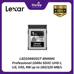 LSD1066001T-BNNNG Professional 1066x SDXC UHS-I, U3, V30, RW up to 160/120 MB/s