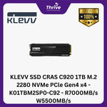 Load image into Gallery viewer, KLEVV SSD CRAS C920 1TB M.2 2280 NVMe PCle Gen4 x4 - K01TBM2SP0-C92 - R7000MB/s W5500MB/s
