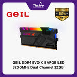 Load image into Gallery viewer, GEIL DDR4 EVO X II ARGB LED 3200MHz Dual Channel 32GB (2x16GB) GAEXSY432GB3200C16BDC - Cableless RGB Illumination Design (Support AMD &amp; INTEL)
