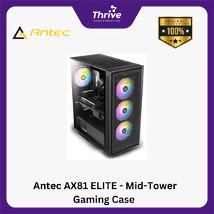 Antec AX81 ELITE - Mid-Tower Gaming Case - Massive Minimalist Mesh Front Panel - 4mm Tempered Glass Side Panel - FREE 3PCS 120mm ARGB Fans + 1PCS 120mm ARGB Fans