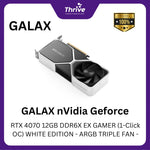 Load image into Gallery viewer, GALAX nVidia Geforce RTX 4070 12GB DDR6X EX GAMER (1-Click OC) WHITE EDITION - ARGB TRIPLE FAN -
