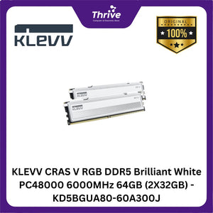 KLEVV CRAS V RGB DDR5 Brilliant White PC48000 6000MHz 64GB (2X32GB) - KD5BGUA80-60A300J