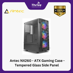 Antec NX260 - ATX Gaming Case - Tempered Glass Side Panel - FREE 3 PCS 12CM ARGB FANS