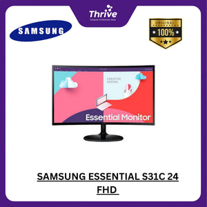 SAMSUNG ESSENTIAL S31C 24 FHD 16:9 FLAT IPS 72% NTSC 75HZ 1Y PART + 3Y SERVICE