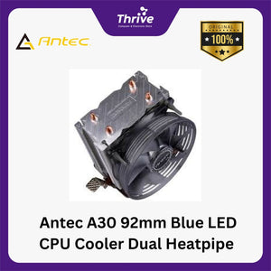 Antec A30 92mm Blue LED CPU Cooler Dual Heatpipe - All Intel & AMD Socket