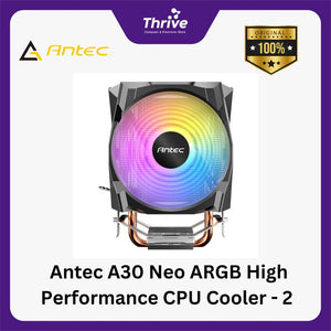 Antec A30 Neo ARGB High Performance CPU Cooler - 2 Direct-Touch Copper Heat Pipes with PWM ARGB Fan - Compatibility All Socket (AM5 Ready)