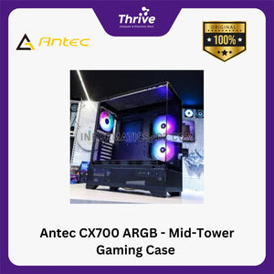 Antec CX700 ARGB - Mid-Tower Gaming Case - 4mm Tempered Glass Side Panel - Type-C 3.2 Gen 2 Ready - Free 2Pcs 120mm ARGB Fans Reverse + 1Pcs 120mm ARGB Fans