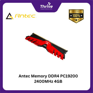 Antec Memory DDR4 PC19200 2400MHz 4GB (1x4GB) Red Led - AMD4UZ124001604G-5SR