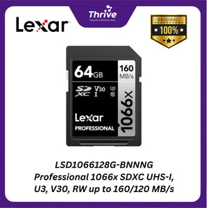 LSD1066128G-BNNNG Professional 1066x SDXC UHS-I, U3, V30, RW up to 160/120 MB/s