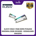 Load image into Gallery viewer, KLEVV CRAS V RGB DDR5 Brilliant White PC51200 6400MHz 32GB (2X16GB) - KD5AGUA80-64A320J