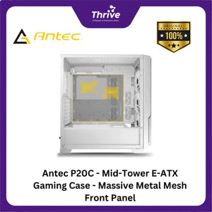 Antec P20C - Mid-Tower E-ATX Gaming Case - Massive Metal Mesh Front Panel - 4mm Tempered Glass Side Panel - Type-C 3.2 Gen 2 Ready - FREE 3PCS 120mm PWM Fans