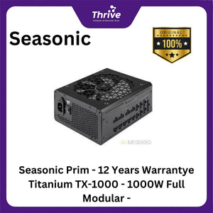 Seasonic Prime Titanium TX-1000 - 1000W Full Modular - 80+ TITANIUM Certified - 12 Years Warranty Replacement