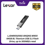 Load image into Gallery viewer, LJDM900256G-BNQNG M900 64GB BL Titanium USB 3.1 Flash Drive, up to 300MB/s read

