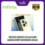 Load image into Gallery viewer, INFINIX SMART 8 PLUS 4GB 128GB 50MP 6000MAH GOLD