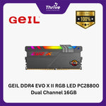 Load image into Gallery viewer, GEIL DDR4 EVO X II RGB LED PC28800 Dual Channel 16GB (2x8GB) GAEXSY416GB3600C18BDC - Gray Heat-Spreader (Support AMD &amp; INTEL)
