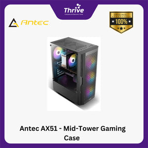 Antec AX51 - Mid-Tower Gaming Case - Slanted Bar Air Intake Design - Tempered Glass - FREE 3 PCS 12CM ARGB FANS