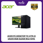 Load image into Gallery viewer, ACER PC DESKTOP TC 1775 I3 14100 8GB 512GB W11+OHS +LED 21.5