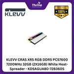 Load image into Gallery viewer, KLEVV CRAS XR5 RGB DDR5 PC57600 7200MHz 32GB (2X16GB) White Heat-Spreader - KD5AGUA80-72B360S