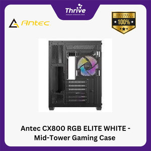 Antec CX800 RGB ELITE WHITE - Mid-Tower Gaming Case - Dual Chamber Design - 4mm Tempered Glass Side Panel - Free 5Pcs 120mm RGB Fans Reverse + 1Pcs 120mm RGB Fans