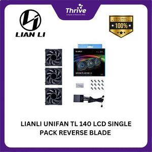 LIANLI UNIFAN TL 140 LCD SINGLE PACK REVERSE BLADE & NON REVERSE BLADE BLACK/WHITE