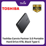 Load image into Gallery viewer, Toshiba Canvio Partner 3.0 Portable Hard Drive 4TB, Black Type-C