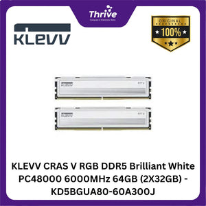 KLEVV CRAS V RGB DDR5 Brilliant White PC48000 6000MHz 64GB (2X32GB) - KD5BGUA80-60A300J