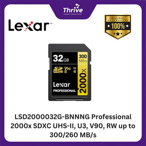 LSD2000032G-BNNNG Professional 2000x SDXC UHS-II, U3, V90, RW up to 300/260 MB/s