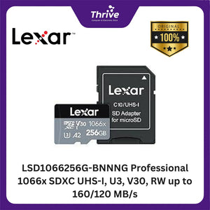 LSD1066256G-BNNNG Professional 1066x SDXC UHS-I, U3, V30, RW up to 160/120 MB/s.